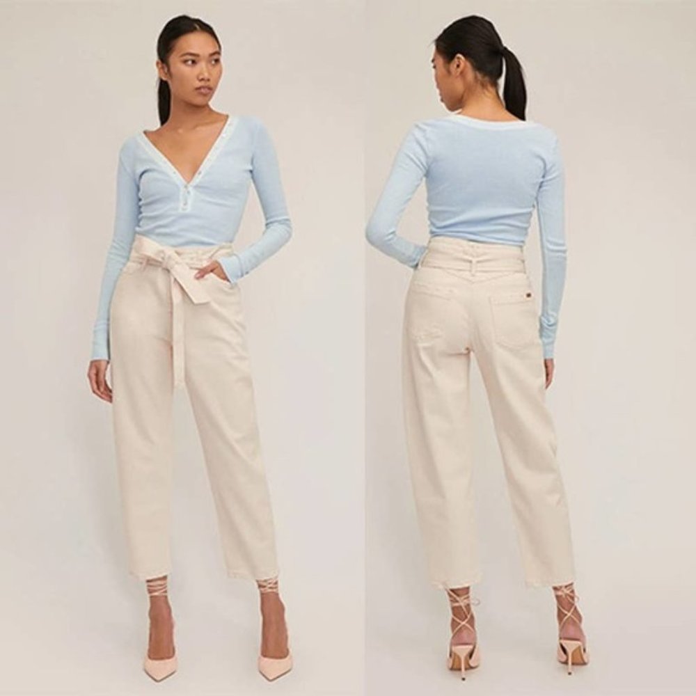 Marissa Webb Stevie 80's Barrel Leg Pants Women's Sand Dune Size: 28 NWT